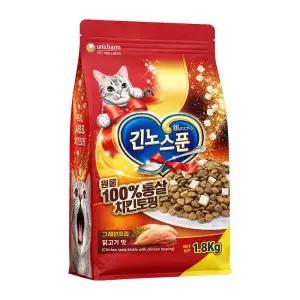 긴노스푼 고양이 사료 그레인프리 통살 치킨토핑 닭고기맛 1.8kg