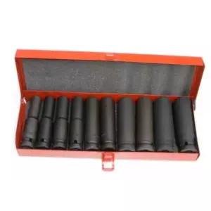 임팩트소켓 지니어스 롱임팩육각비트소켓세트 1/2x11-24mm 10pcs