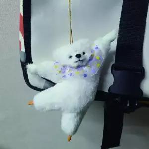 화이트 인테리어장식품 곰인형 보스턴발레곰 키링 화풀이