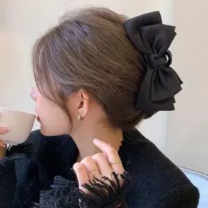 [룽스_64]파티 모임 룩 새틴 리본 올림 머리 집게 헤어 핀