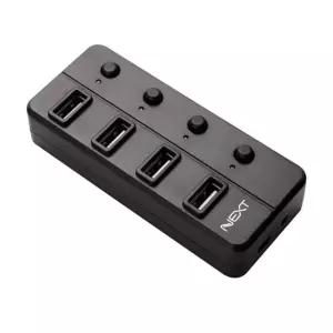 USB2.0 4포트 무전원허브 개별전원스위치 외장하드 PC 4포트허브 (W90907B)