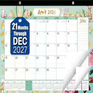 책상 달력 20262027 대형 2개월 책상/벽 2026년 4월 2027년 2월 7인치 x 2인치 두꺼운 종이 큰 블록