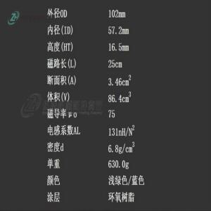1pc T400-52 철 분말 코어 청록색 링 직경 102mm 대형 자기
