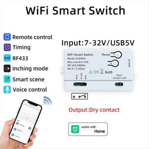 WiFi 스마트 스위치 DIY 타이머 7-32V 리모컨+433Mhz 리모컨 홈 자동화 모듈