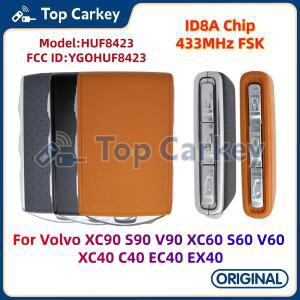TopCarkey YGOHUF8423 원래 스마트 키 8A 칩 433MHz 볼보 XC90 S90 V90 XC60 S60 V60 XC40 C40 EC40 EX40