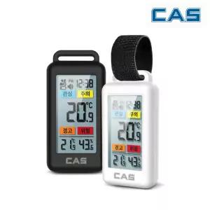 카스 CAS 휴대용 체감온도계 T801 알람 백라이트 생활방수 휴대형 착용형 온습도계