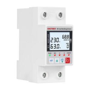 스마트 라이프 와이파이 에너지 계량기 kWh 스위치 타이머 전압 및 누설 방지 TUYA SVP688 63A 230VAC