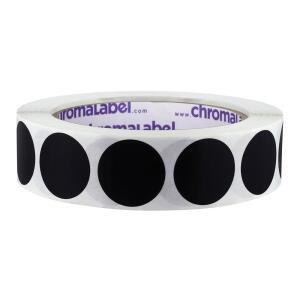 CHROMALABEL 5CM 탈착식 코드 컬러 블랙 라벨 1000개 원형 스티커 롤당 도트 1인치