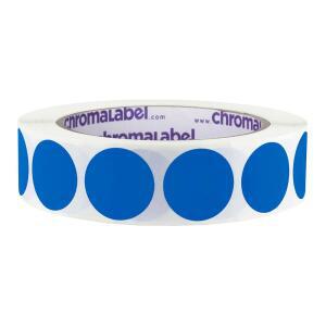 CHROMALABEL 5CM 1000개 스티커 블루 스티커 컬러 라벨 탈착식 롤당 원형 도트 1인치 다크 높은 가시성이