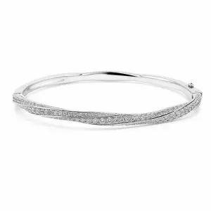 925Silver 럭셔리 웨이브 큐빅 뱅글 팔찌 OPHEB1723
