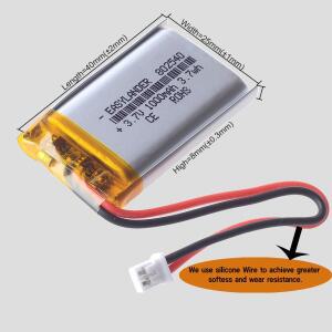 10 개/몫 JST2.0 2P 3.7V 1300mAh 리튬 이온 폴리머 배터리