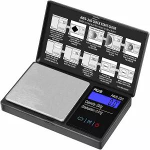아메리칸 웨이트 저울 220g x 0.01g 디지털 포켓 정밀 LCD 화면으로 보석 주화 소형 푸드 전자 의학 실험실