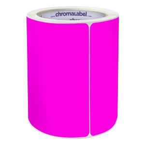 CHROMALABEL 12 직사각형 5인치 7CM 영구 핑크 250개 형광 스티커 라벨 코드 색상