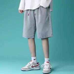 [룽스_65]레깅스 밴딩 데님 반바지 트렌디 와이드핏