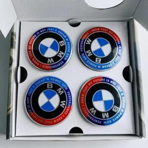 4개 56/68mm BMW 50주년 기념 플로팅 휠 센터 캡 BMW G11 G12 G30 G31 G32 G08 G05 F46 F49 F39 F90 자동차