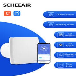 SCHEEAIR 투야 스마트 라이프 WIFI 욕실 환풍기 노바100 습도 센서, 모션 타이머 포함