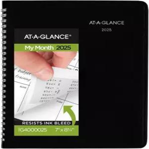 AT-A-GLANCE 2025 플래너 월간 7 x 8-3/4 중형 데이마인드 블랙(G4000025)
