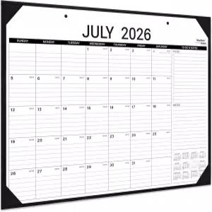 책상 달력 2026-2027 - 대형 18개월 2026년 7월부터 2027년 12월까지 22 x 17 모서리 보호대 4개 매달린