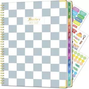 교사 플래너 2026-2027 2026-6학년도 2027년 7월 8.5 x 11 달력용 수업 북 나선형 경계 계획 스티커
