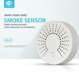 무선 화재 감지 WiFi 낙서 스마트 홈 연기 APP 원격 제어 온도 트리거 알람 깜박임