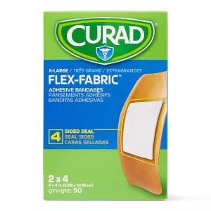 CURAD 플렉스 패브릭 접착 붕대 X대형 2x4 50 카운트