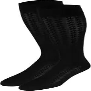 여성용 압박 양말 1520mmHg 지지대 케이블 니트 패턴 종아리 무릎 높이 이상 검은색 중간 크기