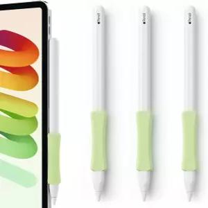 엘레티우오 3팩 인체공학적 실리콘 그립 펜슬 2nd/USB-C/Pro 부드러운 보호 슬리브 홀더 패드 프로