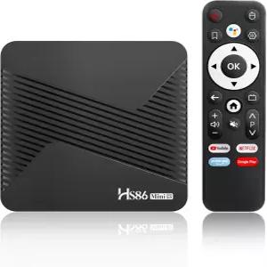 Android TV Box 14.0 HS86 MINI 13 4GB RAM 쿼드코어 64비트 코어텍스-A53 RK3528A 4K 지원 2.4G/5.0GHz
