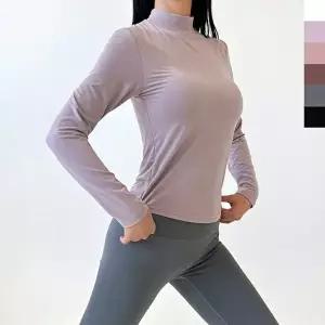 여성 소프트 베이직 터치 반목폴라 티셔츠(패드탑내장형)-WFOEXJ8