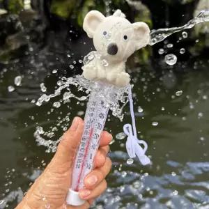 수영장 스파 온수 욕조 잔디 연못 어항용 부유식 온도계 회색 코알라 물 온도 끈 대형 사이즈 읽기 쉬운 책