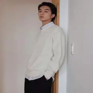 무신사 스탠다드 빅토리아 울 미니멀 리브드 크루 넥 니트 크림 591363