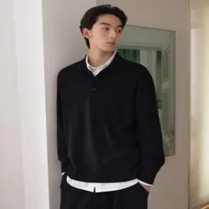 무신사 스탠다드 빅토리아 울 미니멀 칼라드 니트 블랙 357009