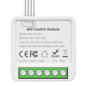 Tuya용 스마트 스위치 모듈 WIFI 10A 234비트 홈 오토메이션에 대한 원격 제어 및 음성 통합용