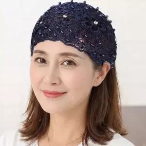 여성 중년여성 편한 아이템 꽃진주 레이스 꽃장식 헤어밴드-WFOFBAR