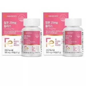 [대웅] 대웅 철분 25mg 플러스 300mg x 90정 1+1 총2개 총180정 가족건강 학교 선물