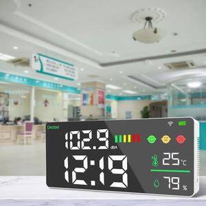 데시벨측정기 DIENMERN DM165A WIFI 데시벨 모니터 감지기 미터 온도습도/ LED 센서 소음 연결 디스플레이가있는