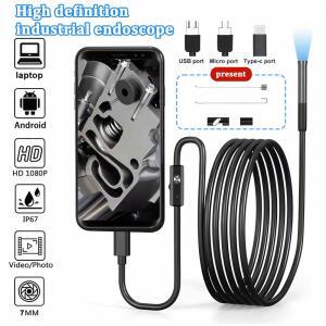 배관내시경카메라 7MM HD 미니 카메라 내시경 하드 검사용 6LED PC용 케이블 USB C타입 안드로이드