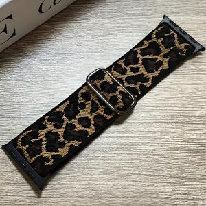 레오파드 스트레치 나일론 시계 밴드 애플 워치 시리즈 울트라 2-3 49mm 40/45/46mm 11 10 9 7 6 5 4SE 호