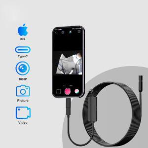 배관내시경카메라 5 5MMECHATRONICS8MM 2 IN 1 아이폰 전화 호환 1080P 카메라 IP67 HD 내시경 연결 검사 하수구 배관용 호환TYPEC안드로이드