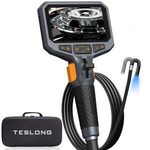 배관내시경카메라 TESLONG TD450S 8 5MM 듀얼 관절형 1080P 내시경 스티어링 1 양방향 카메라 튜브 스네이크 IPS 55M 5인치 360