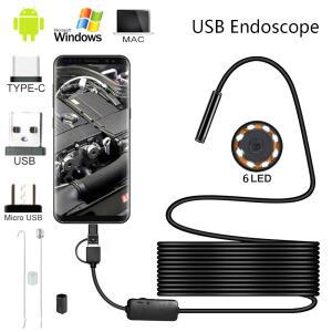 배관내시경카메라 123 5510M 6LED USB 미니 내시경 안드로이드 스마트폰 카메라 휴대폰 PC 검사 카메라, 케이블 하드 스네이크