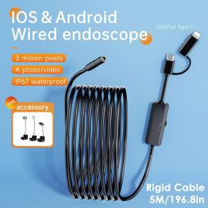 배관내시경카메라 아이폰제품 호환 유선 내시경 카메라, C 검사 8 5M IP67 IOS 방수, HD LED, 보어스코프 스네이크