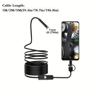 배관내시경카메라 7MM 안드로이드 내시경 카메라 3 IN1 PC C 방수 검사 미니 차량용 LED USB