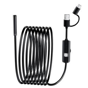 배관내시경카메라 7MM 3IN1 내시경 카메라 IP67 방수 내시경카메라 안드로이드 USB 보어스코프 검사 PC용 6 휴대폰 하수관 LED 줄 스마트폰
