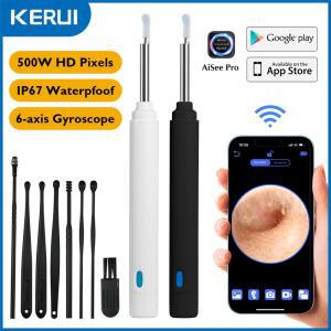 배관내시경카메라 KERUI 5MP 비주얼 귀 내시경 이경 관리 무선 코, 청소기 제거 건강 카메라 귀지 미니 치아용 귀이개