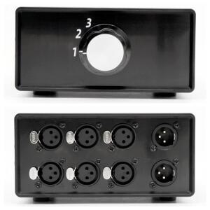 TIANCOOLKEI XLR-3J1 스테레오 3-in/1-out 3방향 XLR 밸런스드 패시브 오디오 신호 입력 선택기 스위치
