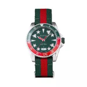 구찌 YA136339 다이브 남성 나토밴드 쿼츠 45mm