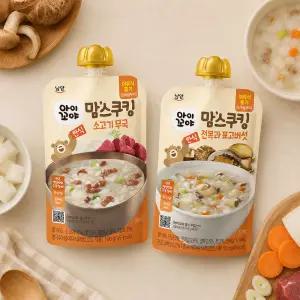 남양 맘스쿠킹 이유식 9개월 혼합 10개 (소고기 무국 5개 + 전복과 표고버섯 5개)