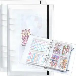 2pcs A5 스티커 수집 앨범 플래너 정리용 정리함 카드 3개의 다른 크기 주머니