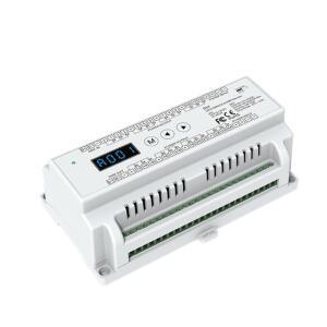 D12 D24 12/24 채널 RGB DIN 레일 DMX 디밍 컨트롤러 12/24CH RGB/RGBW LED 스트립 디머 무대 조명 RDM DMX